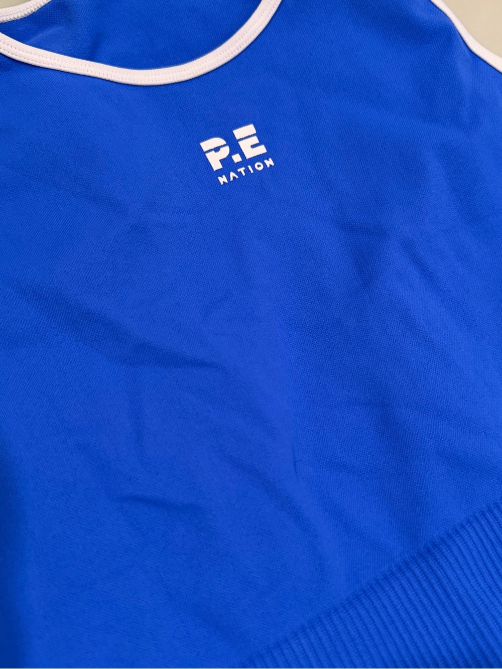 P.E Nation Blue Ribbed Crop Tank - Picture 2 of 2